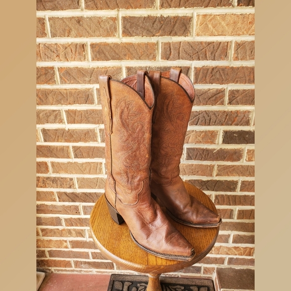 Dan Post Womens Cowboy Distressed Boots - Picture 1 of 7